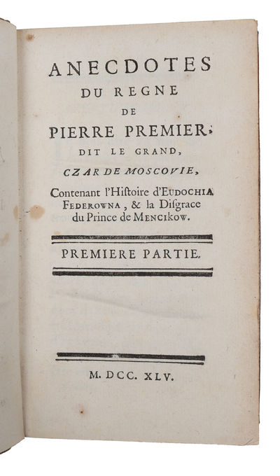 Anecdotes du regne de Pierre premier dit le grand, czar de Moscovie. 2 part. (photo 2)