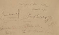 Prime Minister Winston Churchill Meets With Leaders of the Provisional Czechoslovak Government, Forced Into Exile By Hitler, and Decides to Give Them Full Diplomatic Recognition An album leaf from that important meeting, signed by Churchill, his wife, all the major Czech players, plus two noted American observers - W. Averell Harriman and Hap Arnold