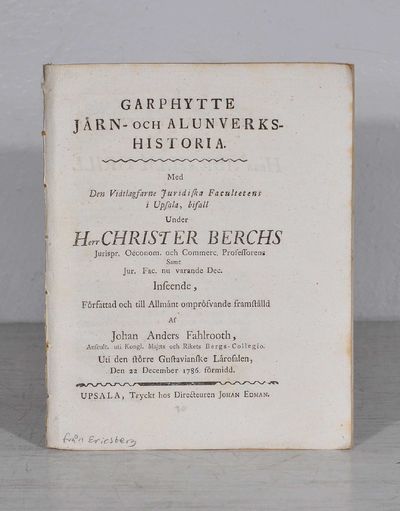 Garphytte järn- och alunverks-historia. A.a.