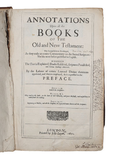 Annotations upon all the books of the Old and New…