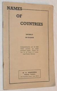 Names of Countries: entirely up-to-date by W A Prangnell - 1936