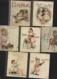image of Set of 7 Small Children's Books from 1890s Playfellows, Cats' Cradle, Kittie, Three Friends, Miss Busy Bee, like Grandpa, Sand Castles