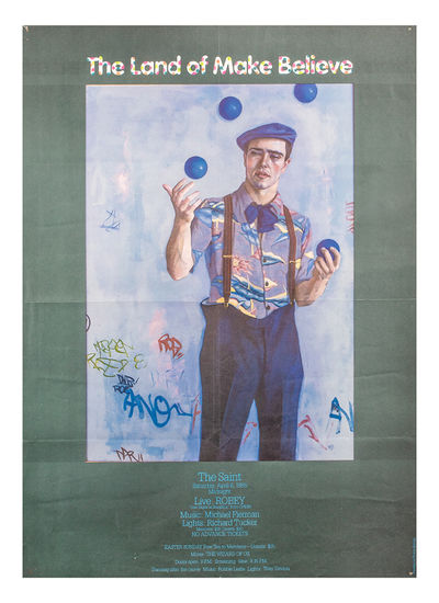 LAND OF MAKE BELIEVE, THE ft. Robey live (Apr 6, 1985) Event poster for the Saint nightclub