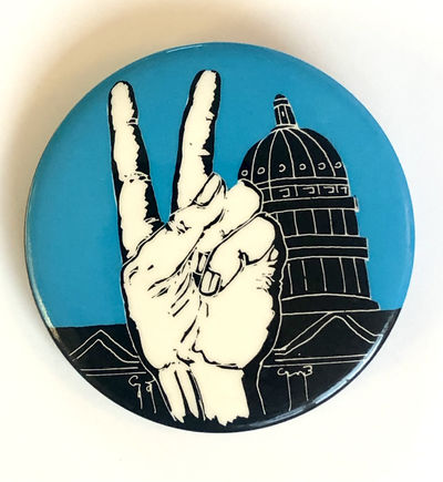 Original 1969 PROTEST March on Washington PINBACK BUTTON Counterculture ANTI WAR EPHEMERA