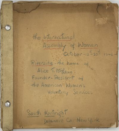  of the program's text. A piece of letterhead stationery for the International Assembly of Women (un...