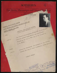 Fine Books, Manuscripts and Original Drawings