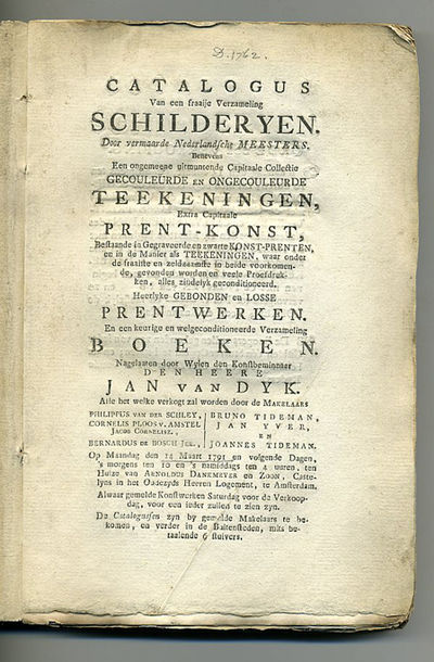 Catalogus van een fraaije verzameling…