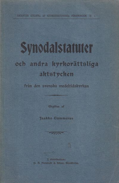 Synodalstatuter och andra kyrkorättsliga…