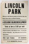 Lincoln Park. Offering to the Colored People for the First Time, the Finest Home Sites in North Carolina [caption title]