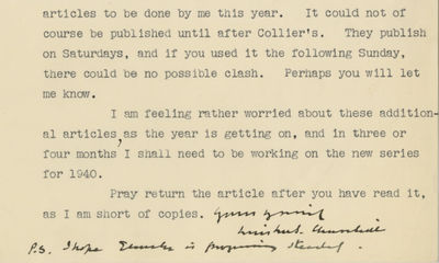 With World War II Just Months Away, Winston Churchill Begins to Prepare the British People for the Coming Storm of “Air Raids and the Population”