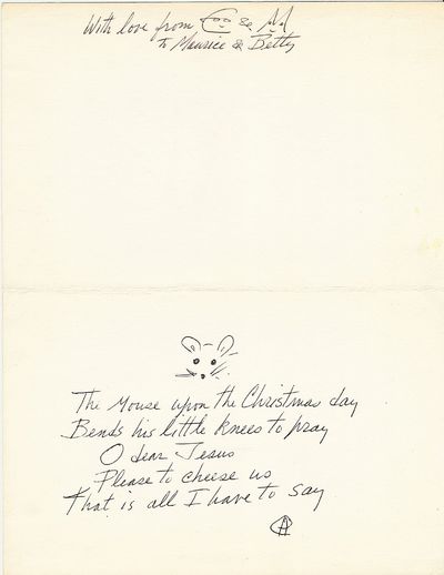 Conrad Aiken Autograph Poem Signed with Original Art
