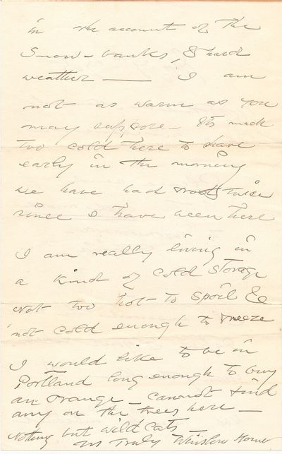 Humorous Autograph Letter Signed about Portland, Maine's weather