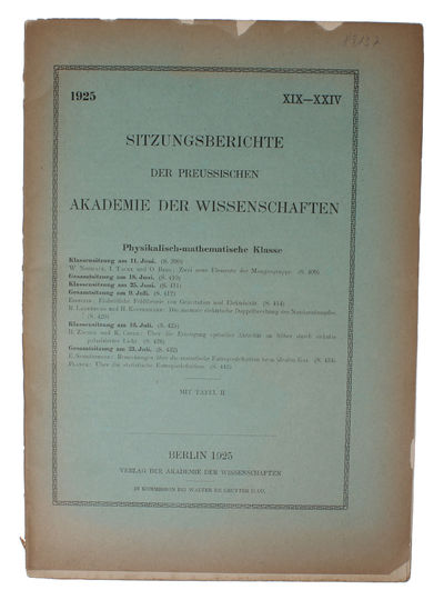 Einheitliche Feldtheorie von Gravitation und Elektrizität (+) Neue Möglichkeit für eine einheitliche Feldtheorie von Gravitation und Elektrizität (+) Zur einheitlichen Feldtheorie (+) Einheitliche Feldtheorie und Hamiltonsches Prinzip - [PMM 416 - A NEW THEORY OF GRAVITATION] (photo 2)