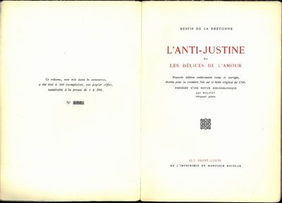 L’anti-Justine ouLes délices de l’amour. Nouvelle…