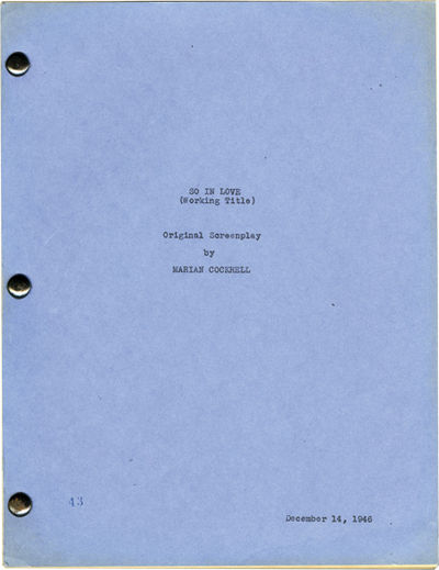 So In Love (Original screenplay for an unproduced film)