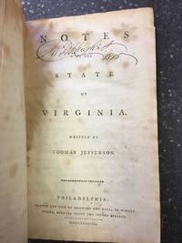 NOTES ON THE STATE OF VIRGINIA by Jefferson, Thomas - 1788