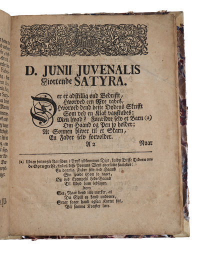 D. Junii Juvenalis Fiortende Satyra, af det Latinske i det Danske Sprog, oversat af Christian Falster. + Trettende Satyra paa Danske Vers oversat af Andreas Benjamin Poulsen. + Forsøg til en Dansk Oversettelse af tiende Satyra efter R. Falsters Maade ... (photo 5)