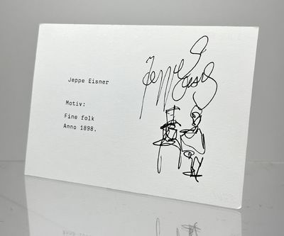 Original tegning og autograf.