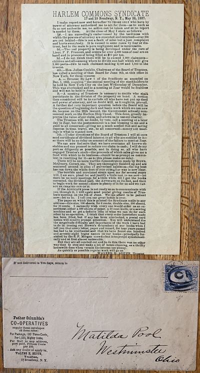 Harlem Commons Syndicate, 17 and 19 Broadway, New York, May 28, 1887