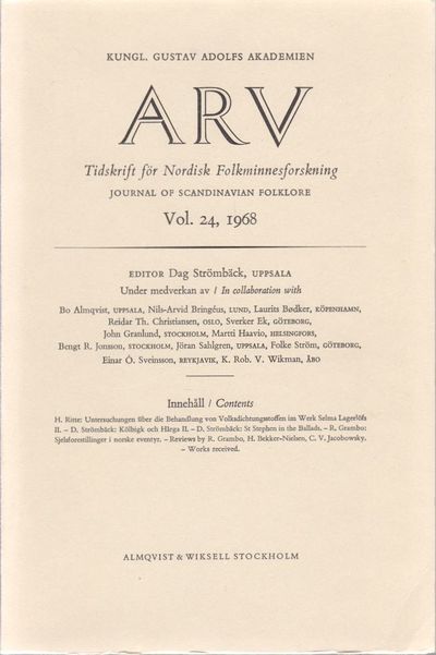 Arv. Tidskrift för nordisk folkminnesforskning. /…