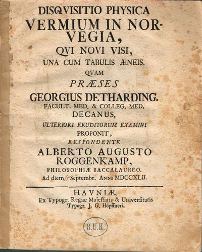 Disquisitio physica vermium in Norvegia, qui novi…