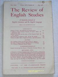 The Review of English Studies: New Series Vol.XVII, No.66, May 1966: a Quarterly Journal of...