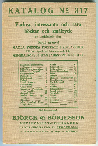 Björck & Börjesson. Katalog 317. Vackra,…