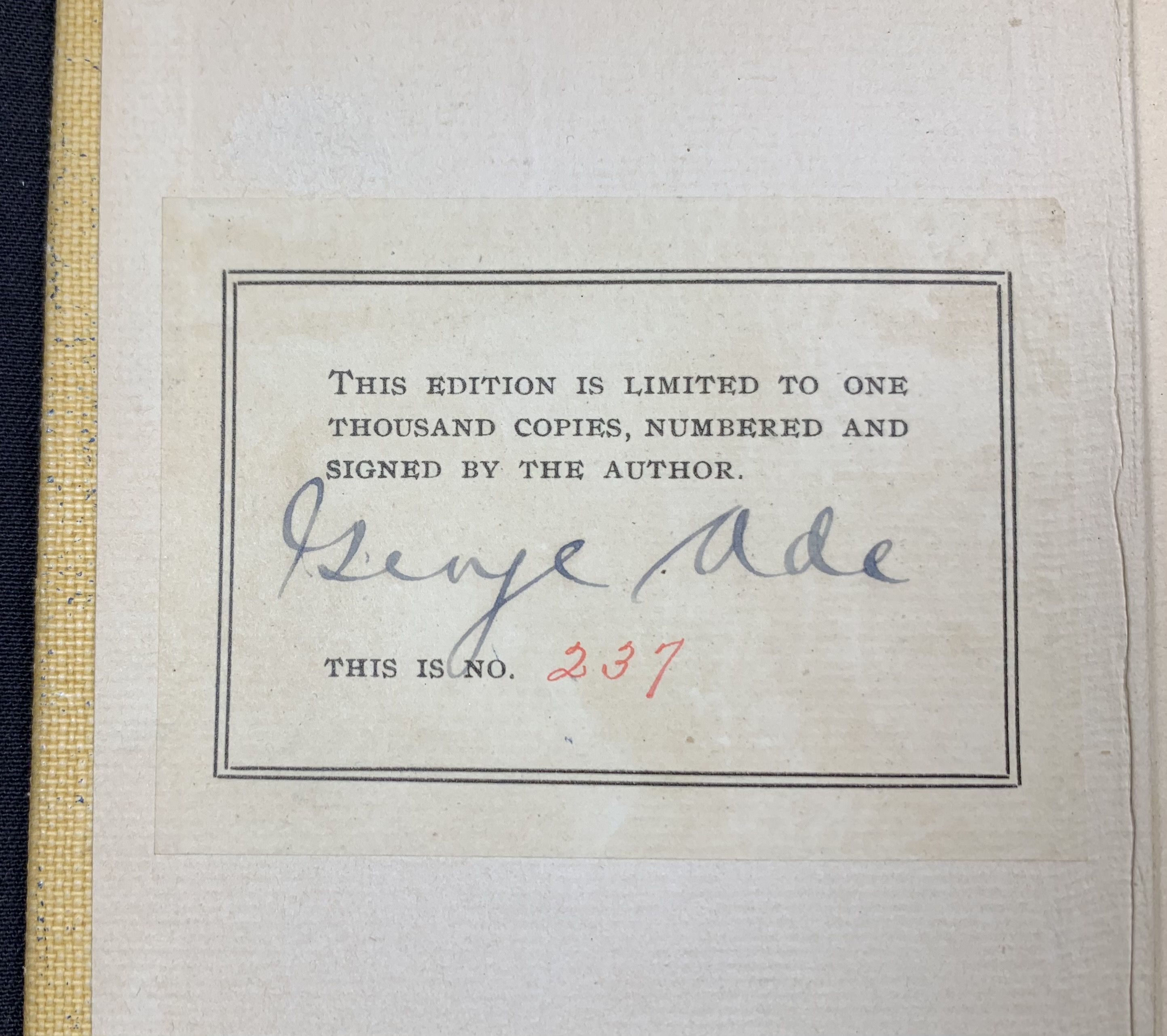 BIBLIO Fables in Slang. by ADE (Signed) Original decorated