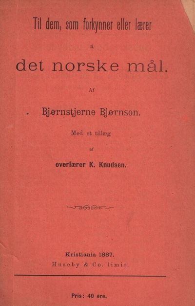Til dem som forkynner eller lærer det norske mål.…