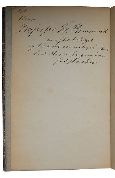 Tilbageblik paa mit Liv og min Forfattervirksomhed fra 1811-1837. Et autobiografisk Udkast af Bernhard Sev. Ingemann. Udgivet og ledsaget med en Efterskrift af Slotspræst J. Galskjøt. (Fortale til Bernhard Severin Ingemanns Samlede Skrifter.) - [EUR 400] (photo 2)