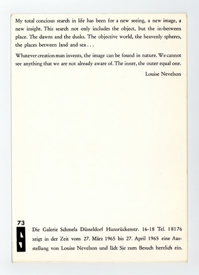 Louise Nevelson (27 March-27 April 1965)