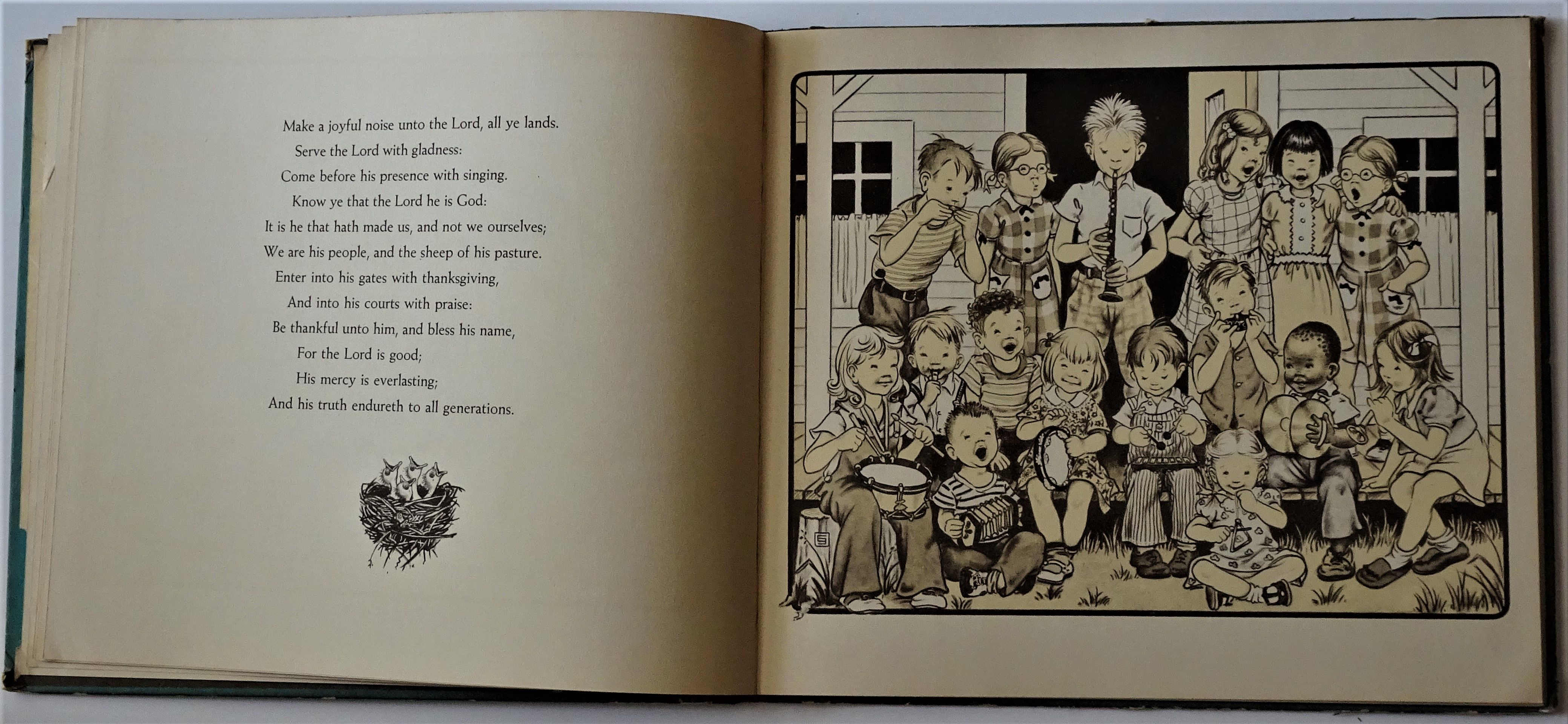 Small Rain Verses from the Bible by Jones, Jessie; Illustrated by Elizabeth  Orton Jones | Hardcover | 1943 | The Viking Press | Biblio, image size:4158x1920