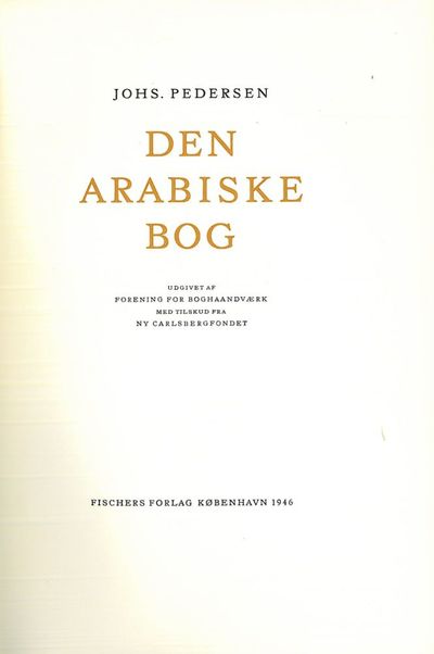 Den arabiske bog. Udgivet af Forening for…