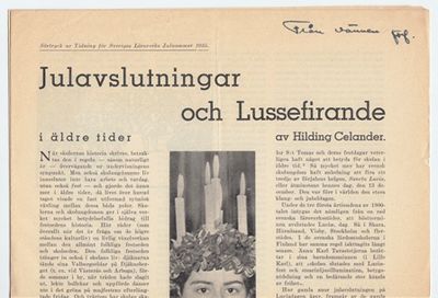 Julavslutningar och Lussefirande i äldre tider.