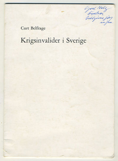 Krigsinvalider i Sverige. Särtryck ur Meddelande…