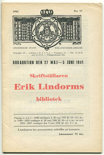 Bokauktion den 27 maj–5 juni 1941.…