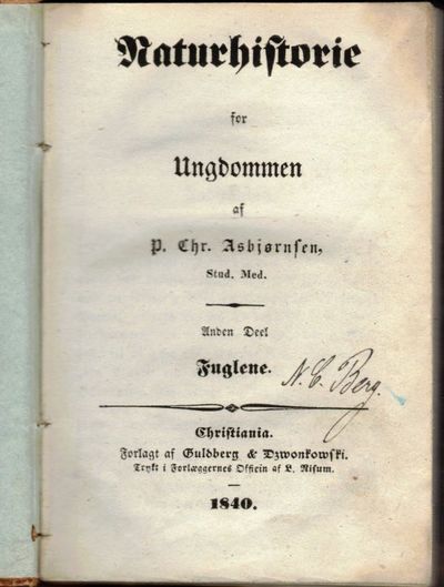 Naturhistorie for Ungdommen. Anden Deel. Fuglene.