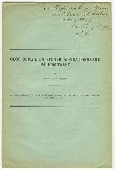 Olof Bergh. En svensk Afrika-forskare på…