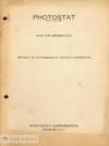PHOTOSTAT AND ITS OPERATION