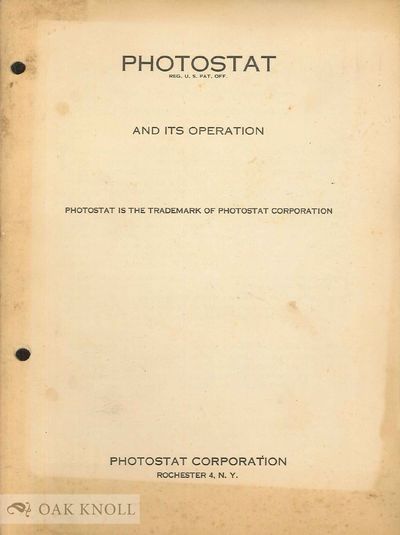 PHOTOSTAT AND ITS OPERATION