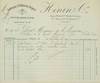 Receipt from Henin & Cie (77 Rue des Archives, Paris) to M. de la Marmiere, 11 September, 1907.