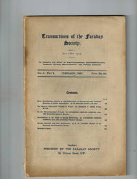 cover of Transactions of the Faraday Society, Vol. II, Part 3, February, 1907