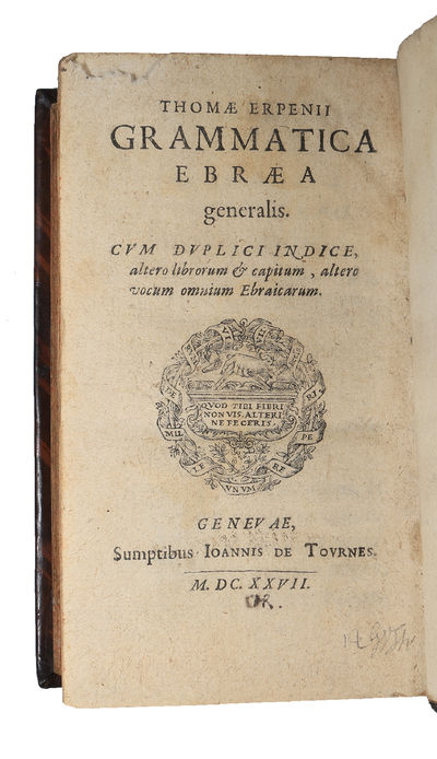Grammatica Ebraea generalis (+) Grammaticae Chaldaicae et Syriacae, Libri Tres. - [HEBREW AND SYRIAC GRAMMAR] (photo 2)