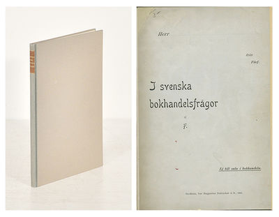 I svenska bokhandelsfrågor af F. 1. ”Till…