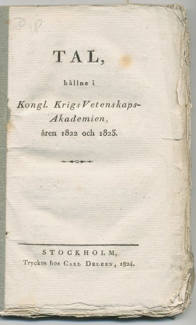 Tal, hållne i kongl. Krigsvetenskaps-akademien,…
