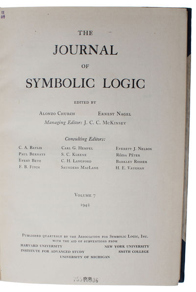 A formal theorem in Church s theory of types (+) The use of dots as brackets in Church's system. (In: "The Journal Of Symbolic Logic"). - [TURING ON CHURCH'S TYPE THEORY] (photo 3)