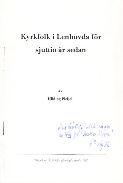 Kyrkfolk i Lenhovda för sjuttio år sedan [=…