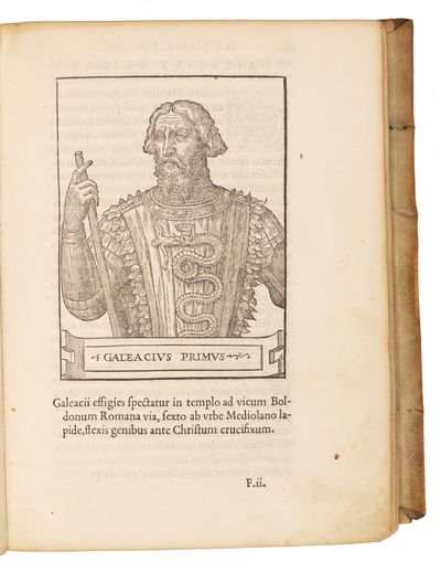Vitae Duodecim Vicecomitum Mediolani Principum. [Bound with] Estienne, Charles (1504-1564), Abbregé de l'histoire Des Vicontes Et Dvcz de Milan, le droict desquels appartient a la couronne de France. Paris: Charles Estienne 1552