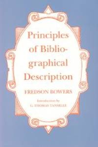 image of PRINCIPLES OF BIBLIOGRAPHICAL DESCRIPTION