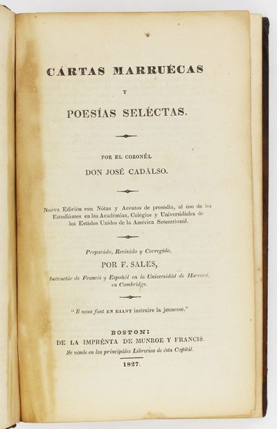 Cartas Marruecas y Poesias Selectas; (photo 1)